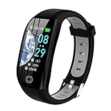 Tipmant Fitness Armband mit Pulsmesser Blutdruckmessung Smartwatch Fitness Tracker Wasserdicht IP68 Fitness Uhr Schrittzähler Pulsuhr Sportuhr für Damen Herren Kinder Schw