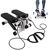 Panda Eye 2-In-1 Mini Stepper für Zuhause,Swing Up-Down Stepper für Hometrainer TrainingsgeräTe Fitness Mit Einstellbaren WiderstandsbäN