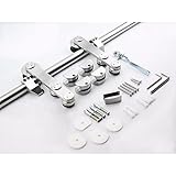 HIUHIU 6.6FT Edelstahl-Schiebetür-Hardware-Schienensatz für Glasduschtür, Scheunentor-R