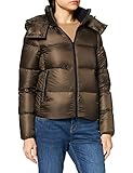 Calvin Klein Jeans Damen Shiny DOWN Short Puffer Jacket Steppjacke, Black Olive, XS