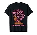 Brustkrebs-Schleife, schwarzes Band, für Damen, Queen Stronger Than T-S
