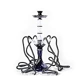UIOUKL Große 6-Röhren-Wasserpfeife aus Acryl mit leichtem Shisha-Set, Wasserpfeifenstange, Bunte Lade-Shisha, Reise-Wasserp