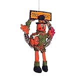 Halloween Kranz Deko Haustür Hängende Ornament - Lustige Kreativität Kürbis Puppen Herbstdekoration Girlande Artificial Wreath - Halloween Horror Innen- und Außen Wanddeko Garten Geschenk