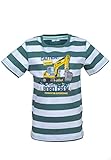 SALT AND PEPPER Jungen Gestreiftes Bagger Applikation Crew T-Shirt, Pine Green, 104/110