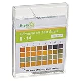 SimplexHealth Wasser pH Teststreifen von 0-14 (100 Stück) Säure Basen T