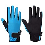 FitsT4 Grip Handschuhe Kinder Reithandschuhe Mädchen Jungen 5-14 Jahre für Reitsport, Radfahren, Gartenarbeit, in 3 Farben,blau,M