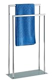WENKO Handtuchständer Style mit 2 Stangen - Kleiderständer, stufenförmig, Stahl, 46 x 82 x 20 cm, C