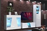Furnitech S17 Modernes Wohnzimmer Wohnwand Wohnschrank Schrankwand Möbel S17-HG-W-2 (LED RGB 16 Farben)