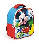 Superdiver Disney Kinderrucksack mit Micky Maus für Schule und Kindergarten - 24cm - in den Farben blau und rot - mit gepolsterten Griffen - Ideal für Jungen und M