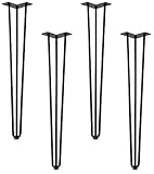 4 Stück Haarnadelbeine schwarz 710 mm 3 Streben Hairpin Legs Stützfuß Tischgestell Esstisch von SO-TECH®