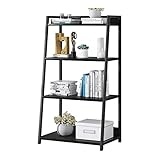 Bodenstehende Regale Lagerregal 4-stufiges Luxuriöses Bücherregal Mit Rutschfestem Fußpolster Einfach Zu Montieren Für Home Office Wohnzimmer Metall-Display-Regal,60x30x97cm Balck