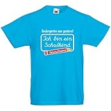 Shirt-Panda Kinder T-Shirt Einschulung - Ich Bin EIN Schulkind - mit Wunschname - Türkis 128