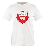 Comedy Shirts - See You in Valhalla - Vikings Bart - Mädchen T-Shirt - Weiss/Schwarz-Rot Gr. 110/116