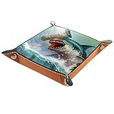 Valet Tray, PU Leder Catchall, Tray Organizer, Aufbewahrungsbox für Uhren Schmuckmünzen Key Wallet Fish Jumping