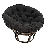 ADSE Überfülltes Rattan-Stuhlkissen mit Krawatten, einfarbige runde, Dicke Hängesessel-Hocker-Polster für Innenbalkon-Patio-Hofgarten, grau, 110
