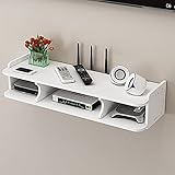 Schwimmender TV-Ständer 60/80cm, Weißes Set-Top-Box-Router-Regal, An Der Wand Befestigtes TV-Regal, Das Kabel Verstecken, Für DVD-Player, TV-Box, Fernbedienungen, Wireless WiFi ( Size : 60*20*13cm )