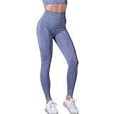 Damen Sport Leggings mit Hohem Bund Sexy Butt Lift Sporthose Fitnesshose Lange Sport Blickdicht Yogahose Fitnesshose Laufhose Tights für zum Laufen Radfahren F