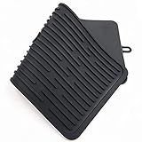 PPuujia 44 x 20 cm faltbare Silikon-Abtropfmatten, rutschfestes Tischset, Geschirrtablett, Abfluss, Tischpolster, Isolierbecher, Küchenzubehör (Farbe: schwarz)