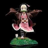 SDFDSSR Anime Doll Demon Slayer Kamado Nezuko Laufen Ghost Killing Team Szene Figur Figur Puppe Skulptur Spielzeug Dekoration Modell Puppe Höhe 13