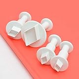 GJEFEGS 4 STÜCKE/Set Diamantform Feder Kunststoff Kuchen Werkzeug Fondant Kuchen Dekorieren Zucker Handwerk Werkzeuge Keks Ausstecher F