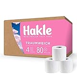 Hakle Traumweich BIG PACK (80 x 130 Blatt), komfortabel weiches WC Papier, 4-lagiges Toilettenpapier für die sanfte tägliche Reinigung, Klopapier ohne Plastikverpackung
