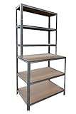 shelfplaza® Home Werkbank Regal Schwerlast 190x80x60cm verzinkt 145kg Tragkraft / Schwerlast Steckregal mit 6 Böden / Schwerlastregal Metall Regalsystem als Garagenregal, Kellerregal, Werkstatt Reg