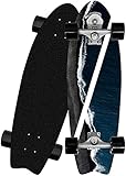 Land Surfing Skateboard/Belastung 200 kg/kanadisches Ahorn-Doppel Kick-Deck, konkaves Skill-Skateboard, geeignet für Kinder und Erwachsene, 11 Kugellager, 78,9 x 20,3 cm Stunt-S