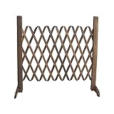 XIANGE100-SHOP 50cm chinesische einziehbare expandierende Zaun dekorativer Holzzaun Haustier Sicherheitszaun for Patio Garten Rasen Dekoration liefert Zaun Set (Color : Brown)