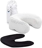 Nackenkissen ANDAR | Orthopädisches Reisekissen | Memory Schaum | Thermoregulierender Bezug | Kopfkissen/Nackenhörnchen für Reisen im Auto, Flugzeug, Zug | schwarzer Bezug extra | 30x26x13/10