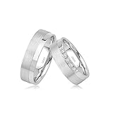 GIORO Alice 52 Eheringe Verlobungsringe Trauringe Freundschaftsringe Silber 925 *handgefasste Swarovski Steine* Paarpreis Set Partnerringe Silber Weißgold Platin Optik Ringpaar Hochzeitsring