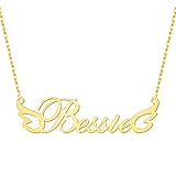 Namenskette, Kette Mit Gravur, Silber Personalisierte Kette,18K Rosegold/Gold Vergoldet Kette mit Name, Geschenk für Freuen, Herren, Freundin, Mutter, Schw