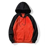 SSLLM Herren Kapuzenpullover Mode Farbblock Sweatshirt Hoodie Plüsch Futter Warm Pullover Kapuzenpulli Casual Lose Herbst Winter Basic Kapuzenjacke Hoodies Fleece-Innenseite Sweatjack