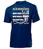 love-all-my-shirts Hamburg Fussball Motive zum auswählen Fanshirt Fan Artikel Männer Herren Tshirt Kapuzen Pullover Hoodie Pulli Tasse Kaffee Becher, T-shirt Navy Stadt, L