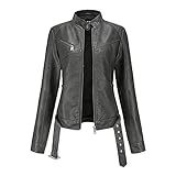 MMMMA Lederjacke Bea Jacke Damen Kragenlos leich Slim-Fit weiches Lamm-Nappa, S