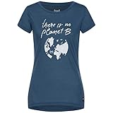 super.natural Damen T-Shirt, Mit Merinowolle, W Planet B Tee, Größe: XL, Farbe: Dunkelblau/Weiß