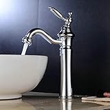 Waschtischarmaturen Bad Waschbecken Wasserhahn Chrom Hohe Körper Einhand Einlochmontage Messing Leekayer,LK6301Hg