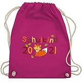 Shirtracer Schulkind Einschulung und Schulanfang - Schulkind 2021 Fuchs Herbst - Unisize - Fuchsia - WM110 - WM110 - Turnbeutel und Stoffbeutel aus Baumw