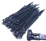 100 Stück Kabelbinder wiederverschließbar 300mm x 4,8mm schwarz wiederlösbar Mehrweg Nylon wiederverwendbar UV stab