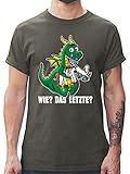 Sprüche Statement mit Spruch - Wie? Das Letzte? - weiß - M - Dunkelgrau - Tshirt Einhorn das letzte - L190 - Tshirt Herren und Männer T-S