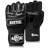 MMA Handschuhe Profi von Martial - professionelle Qualität - hochwertige Konstruktion - Boxen, Training, Sandsack, Boxsack, Freefight, Grappling, Kampfsport - Box