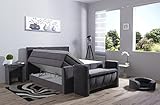 Aukona International, Theodor Boxspringbett mit Bettkasten Grau 180x200 7-Zonen Taschenfederkern, mit Komfort Topper Kostenlose Anlieferung und Aufbau Boxspringbetten Hotelbett Doppelbett Polsterb