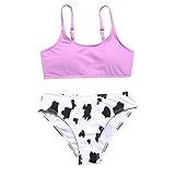 Samore Baby Mädchen Badebekleidung Tankini 3-teiliges Badeanzug Quasten Halfter Crop Tops Shorts Beachwear Sommer Bikini S