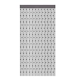 Xmiral Türvorhang Herzförmige Linie Gardine Einfarbig Tüll Translucidus mit Stangen Loch Gardine für Fenster Tür 100x200 cm(Schwarz)