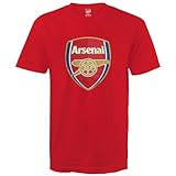 FC Arsenal Kinder T-Shirt mit Fußball-Wappen - Geschenkartikel - Rot - 12-13 J