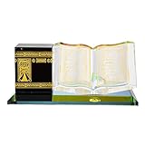 Hztyyier Muslimische Kristall vergoldete Kaaba Buch Miniatur Modell Prunkstück islamische Architektur Handwerk Startseite Tisch Dekor islamische Gebäude Geschenk Auto O