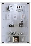 PKline Vitrinenschrank Glas Wandschrank Vitrine Eckschrank Hängeschrank weiß