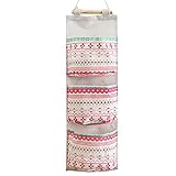 Taloit Wand montierte Aufbewahrung Tasche, über der Tür Schrank Organizer mit 3 Taschen, Leinen Stoff Wasserdicht Wandschrank Hänge Tasche für Schlafzimmer B