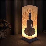 Jgrace Buddha-Statue Paper Shadow Tischlampe, USB-Lade-Touch-Schalter 3D-Nachtlicht LED-Nachttischlampe Kreative Diashow Schlafzimmer Geschenk Für Kinder Und Erw