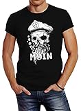 Neverless® Herren T-Shirt Moin Kapitän Totenkopf Anker Bart Hamburg Fashion Streetstyle schwarz XXL