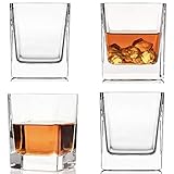 Whisky Gläser Set 300 ml Kristall Glas für Gin, Rum, Whiskey, Vodka - Cocktail Tumbler 4er Set Geschenke für Männer mit Geschenkbox
